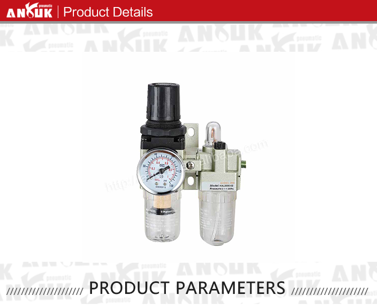 Combinazione di filtro regolatore pneumatico aria acqua olio valvola di controllo e manometri